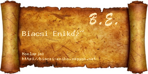 Biacsi Enikő névjegykártya